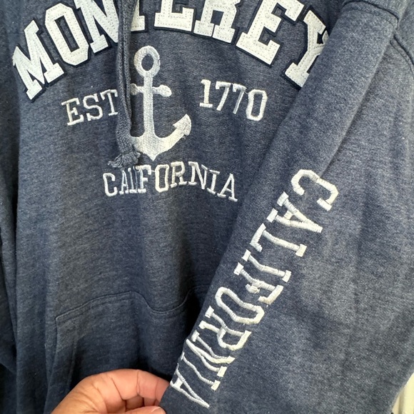 High End Monterey California Gray Blue Men’s XXL Beach Surf Hoodie MINTY - Picture 4 of 5